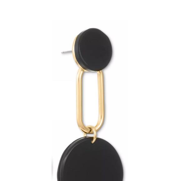 Alfani Gold Tone Disc Drop Boho Earrings Chic Fashion Stylish Elegant Shiny NWT - Picture 5 of 6